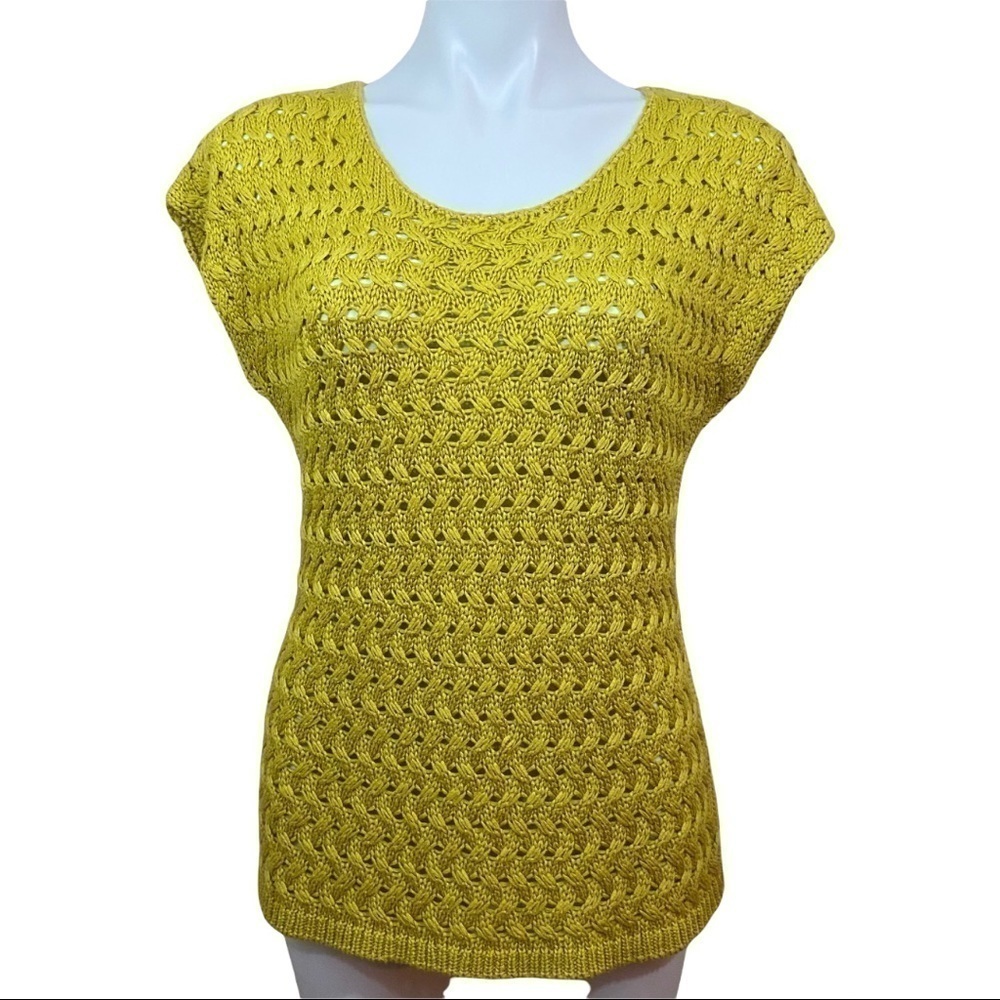 🌻COLDWATER CREEK YELLOW KNITED TOP MEDIUM 10-12
